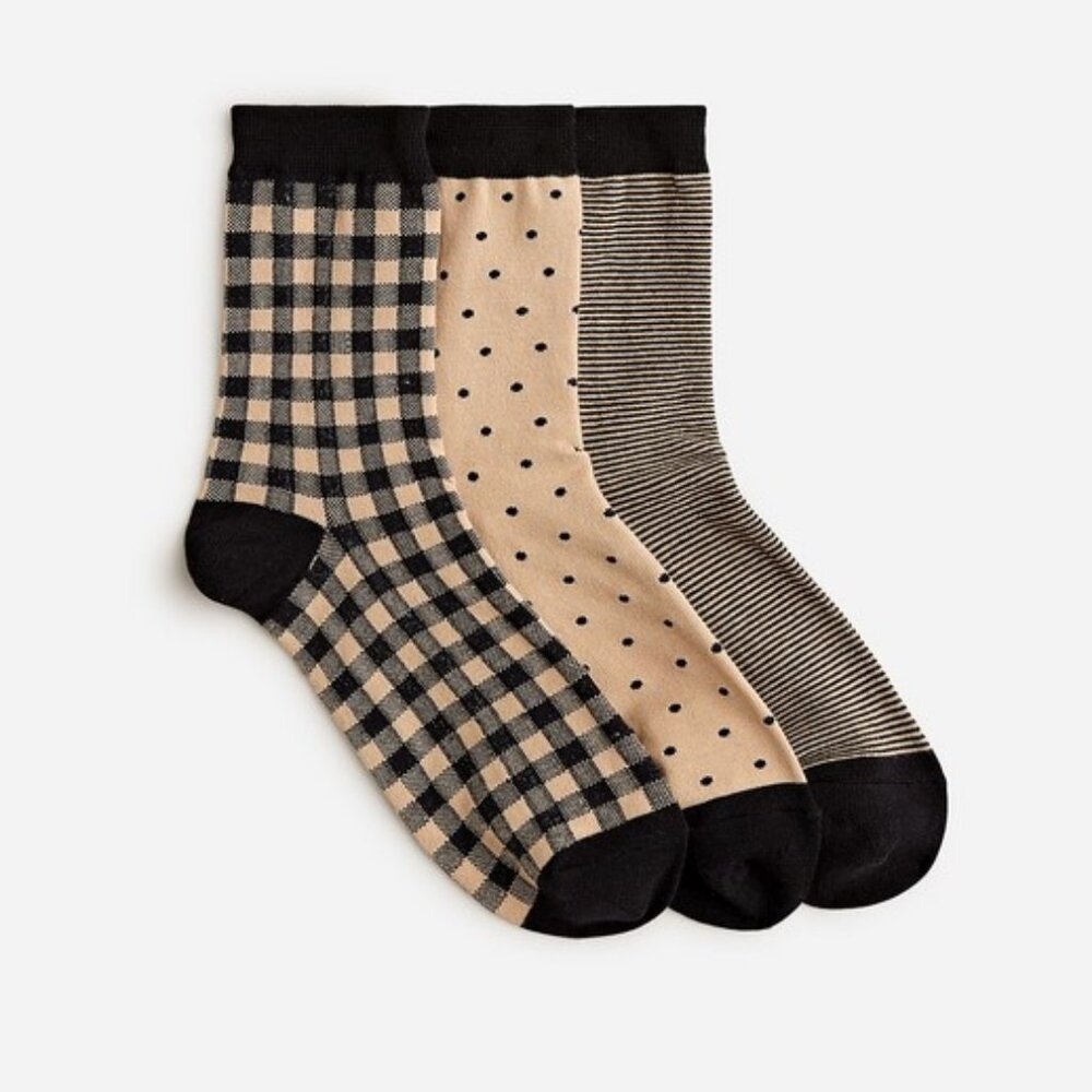J. Crew Tartan bootie socks three-pack